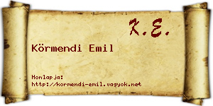Körmendi Emil névjegykártya