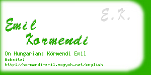emil kormendi business card